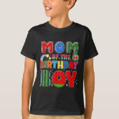 Mom Of The Birthday Boy Melon Family Matching Funn T-Shirt (Vorderseite)
