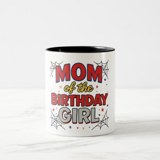 Mom of the Birthday Girl Mug Zweifarbige Tasse (Mittel)