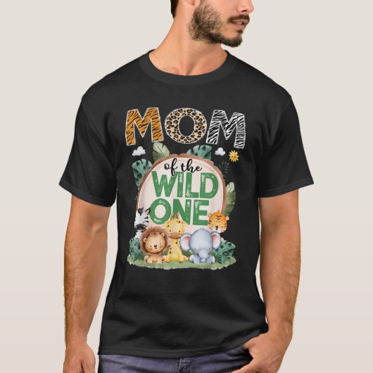 Mom Of The Wild One Safari Jungle 1St Birthday Par T-Shirt (Vorderseite)