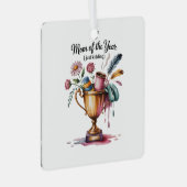 Mom Of The Year (Just Kidding) Ornament Aus Metall (Vorderseite Rechts)