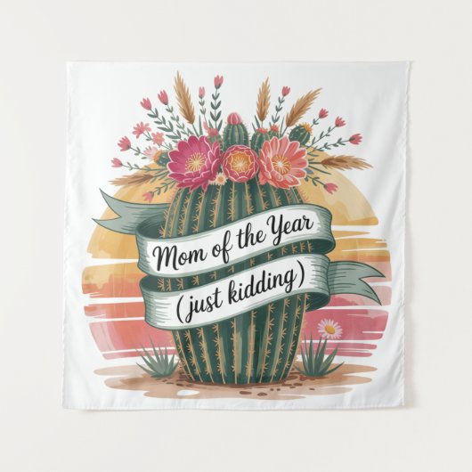 Mom Of The Year (Just Kidding) Wandteppich (Vorderseite)