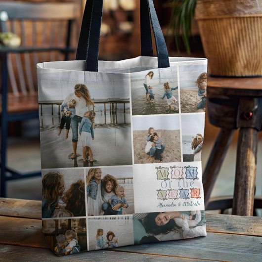 Mom of the Year Patchwork Photo Design Tasche