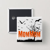 Mom Orange Driving Schriftart Fliegenjets Button (Vorne & Hinten)