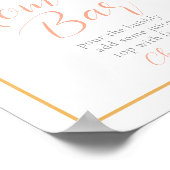 Mom-osa Bar Pink Floral Baby Shower Table Sign Poster (Ecke)