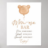 Mom-osa Bar Teddy Bear Balloon Birthday  Poster (Vorne)