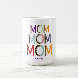 MOM Personalisierter Name Elegant Weiß Kaffeetasse