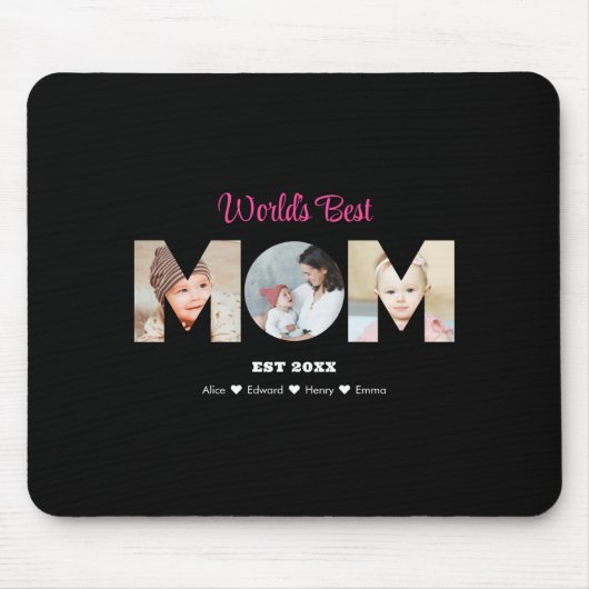 Mom Photo Collage Cutout Mothers Day Birthday Mousepad (Vorne)