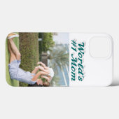Mom Photo green text iPhone Case (Rückseite (Horizontal))