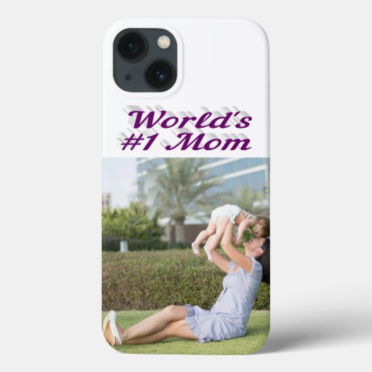 Mom Photo purple text iPhone Case (Rückseite)