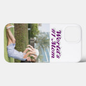 Mom Photo purple text iPhone Case (Rückseite (Horizontal))