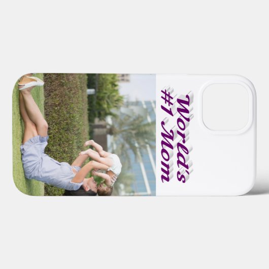 Mom Photo purple text iPhone Case (Rückseite (Horizontal))