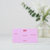 Mom Pink Rose I Profile Card Telefonnummerkarte (Stehend Vorderseite)
