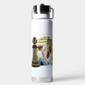 MOM Queen of my life, Golden Script Black Chess  Trinkflasche (Hinten)
