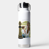 MOM Queen of my life, Golden Script Black Chess  Trinkflasche (Vorderseite)