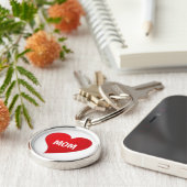 Mom red big heart cute modern graphic chic schlüsselanhänger (Seite)