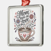 Mom Runs On Love Ornament Aus Metall (Links)