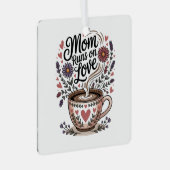 Mom Runs On Love Ornament Aus Metall (Vorderseite Rechts)
