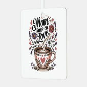 Mom Runs On Love Ornament Aus Metall (Vorderseite links)