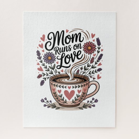 Mom Runs On Love Puzzle (Vertikal)