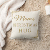 Mom’s Christmas Hug Pillow – Cozy Beige & Gold Kissen (Decke)