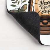 Mom’s Heart Never Sleeps Mousepad (Ecke)