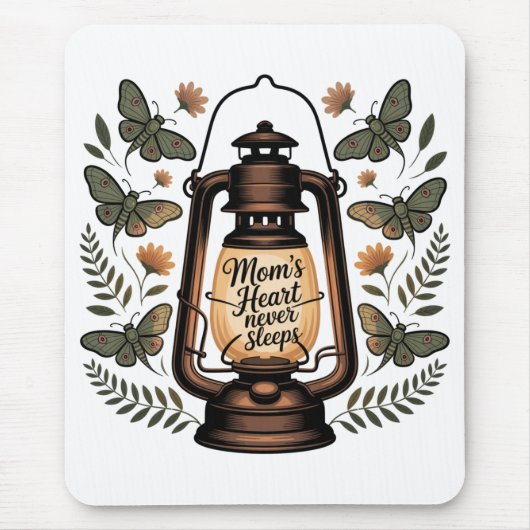 Mom’s Heart Never Sleeps Mousepad (Vorne)