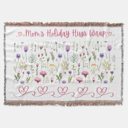 Mom’s Holiday Hugs Wrap – Seamless Wildflower Edit Decke (Vorderseite)