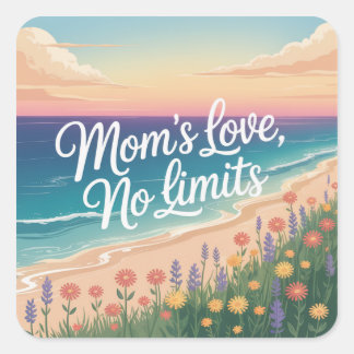 Mom’s Love, No Limits Quadratischer Aufkleber
