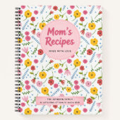 Mom’s Recipes Floral Personalized Recipe Notebook Notizblock (Vorderseite)