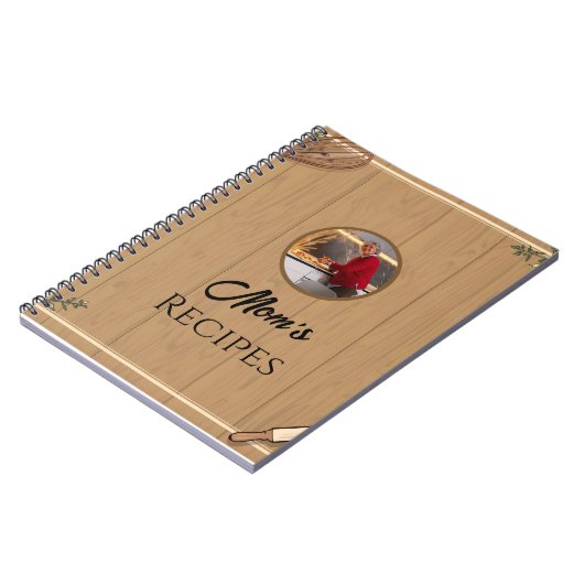 Mom’s Rustic Kitchen Recipe Layout Editable Notizblock (Linke Seite)