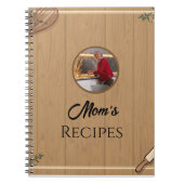 Mom’s Rustic Kitchen Recipe Layout Editable Notizblock (Vorderseite)