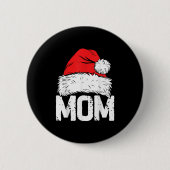 Mom Santa Christmas Family Matching Pajamas Mama X Button (Vorderseite)