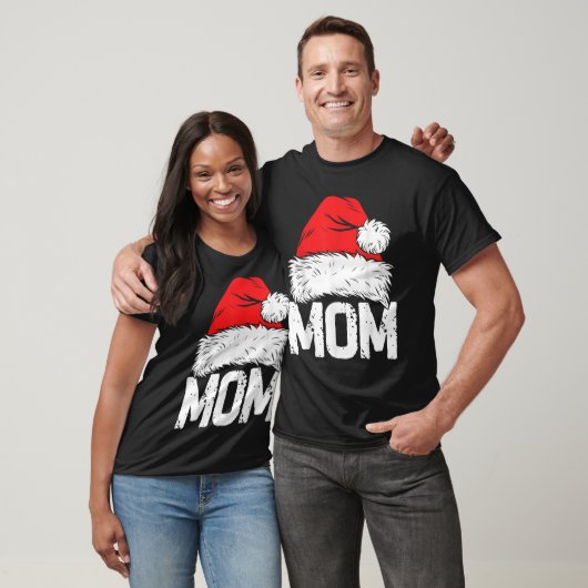 Mom Santa Christmas Family Matching Pajamas Mama X T-Shirt (Unisex)