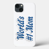 Mom sea blue text iPhone case (Rückseite)