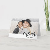 Mom Simple Script Photo Mother's Day Karte (Vorderseite)