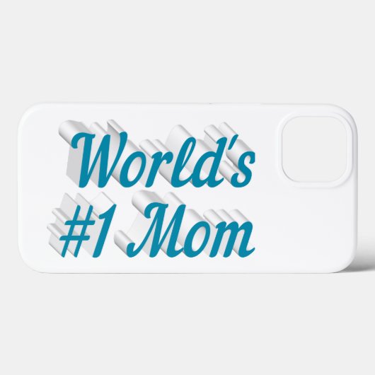 Mom sky blue text  iPhone case (Rückseite (Horizontal))