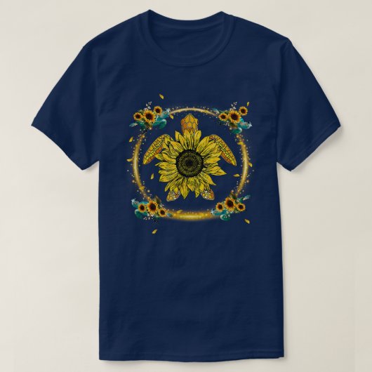 Mom Sunflower Turtle Personalized Grandma Mom  T-Shirt (Design vorne)