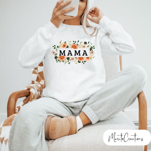 mom sweater t-shirt with flowers, minimalist desig sweatshirt