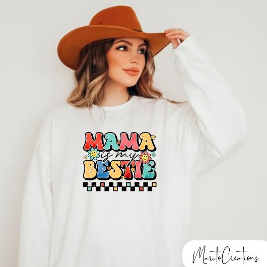 Mom sweater with floral design and retro lettering sweatshirt