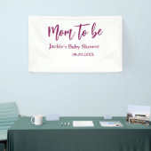 Mom to be baby shower name date pink simple minima banner (Messeveranstaltung)
