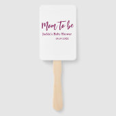 Mom to be baby shower name date pink simple minima fächer (Rückseite)