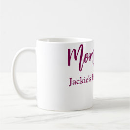 Mom to be baby shower name date pink simple minima kaffeetasse