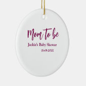 Mom to be baby shower name date pink simple minima keramik ornament (Rechts)