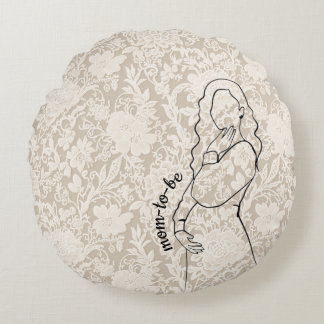 Mom-to-be Faux Lace  Rundes Kissen