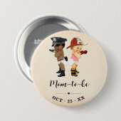 Mom to Be Little Recruit Baby Shower Button (Vorne & Hinten)