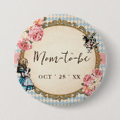 Mom to Be Vintage Alice Baby Shower Button (Vorderseite)