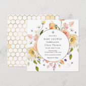Mom to BEE Floral Baby Shower Invitation Einladung (Vorne/Hinten)