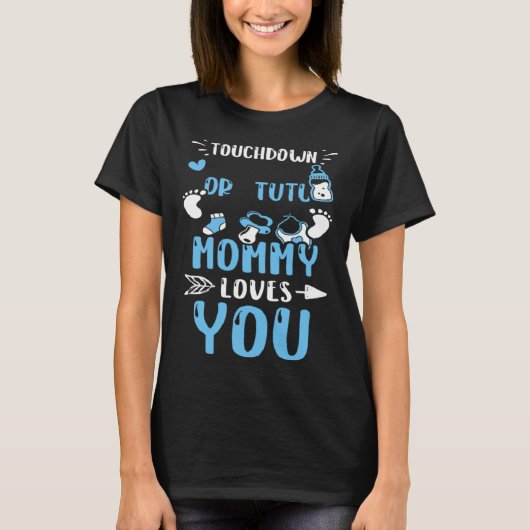 Mom Touchdown oder Tutu Mami liebt dich Baby-Junge T-Shirt (Vorderseite)