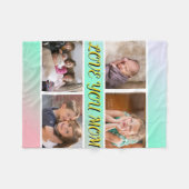 Mom Tribute 4-Photo Pastel Keepsake Fleecedecke (Vorderseite (Horizontal))