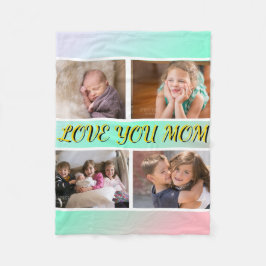 Mom Tribute 4-Photo Pastel Keepsake Fleecedecke